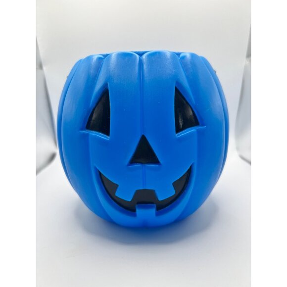 VTG Rare Lisa Frank Halloween Jack-O-Lantern Blue Plastic Pumpkin Pail Bucket - Picture 1 of 11